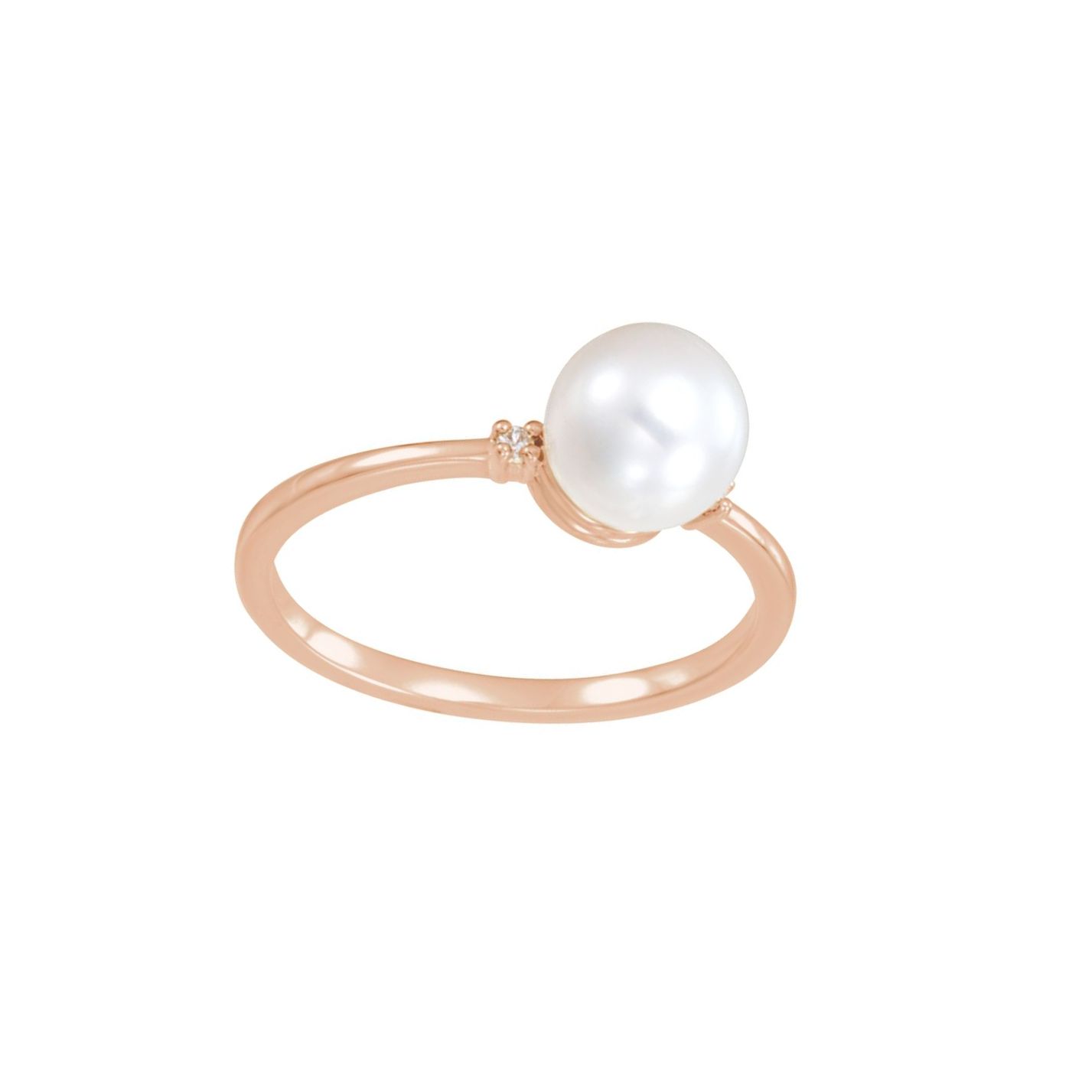 Freshwater Cultured Pearl & .025 CTW Diamond Ring