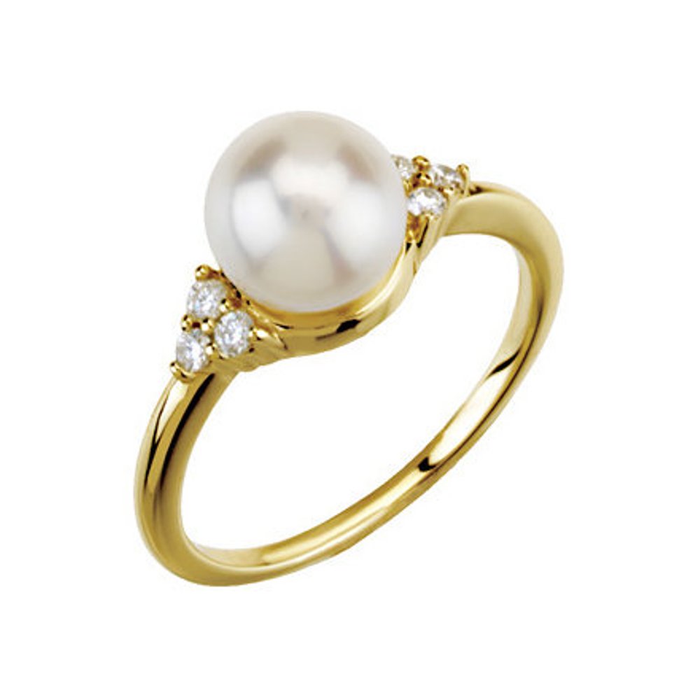 4K Yellow Freshwater Cultured Pearl Ring 