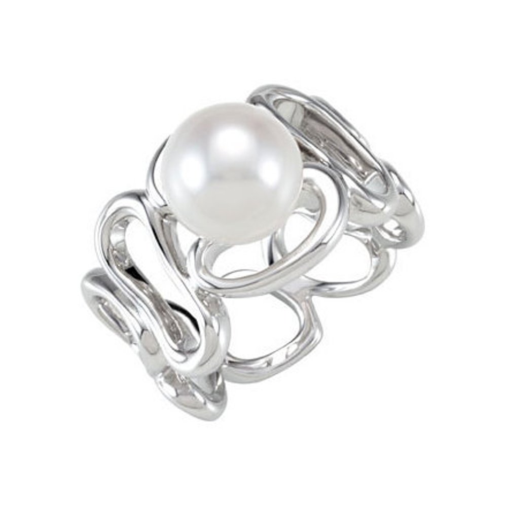 Sterling Silver Solitaire Pearl Ring