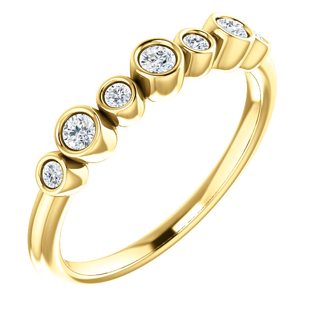 Diamond Bezel Set Ring, 14k Yellow Gold