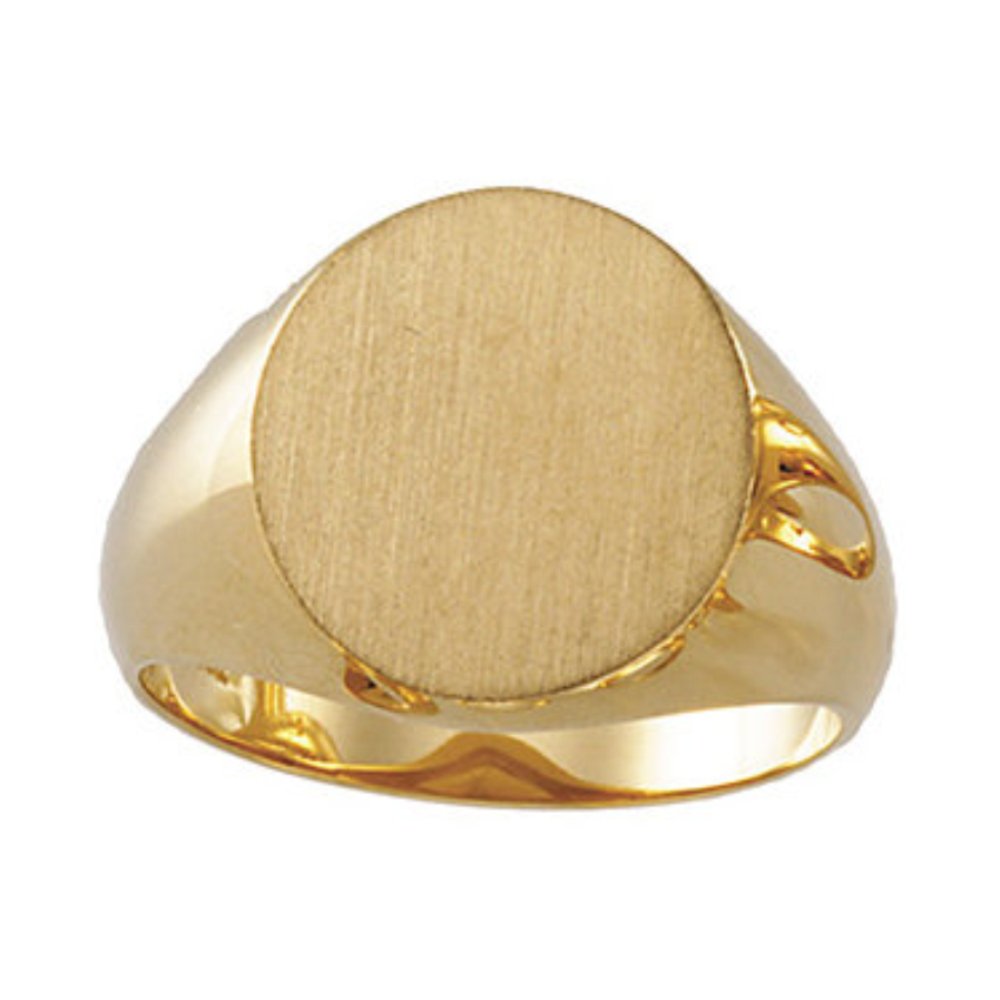 Men's Signet Ring with Brush Finish