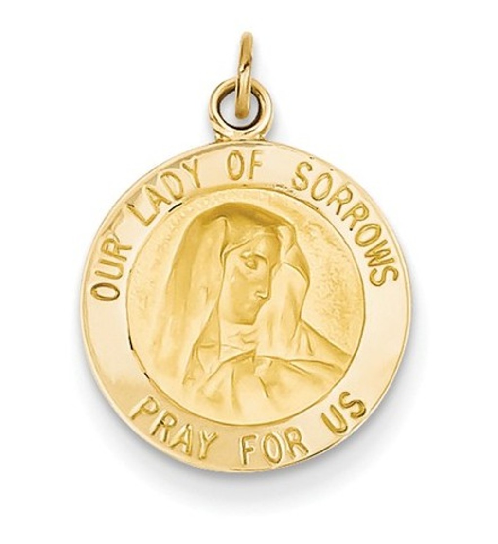 14k Our Lady of Sorrows Medal Charm