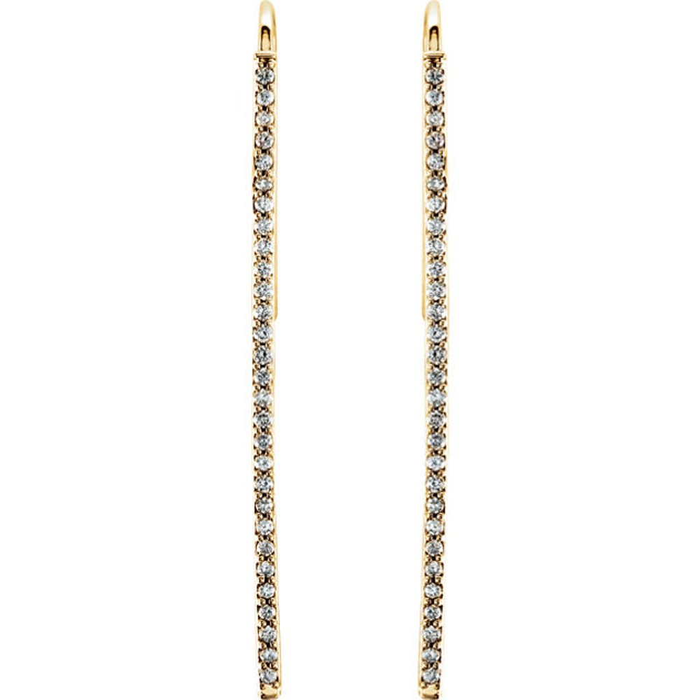 Diamond Vertical Bar Earrings, 14k Yellow Gold (1/4 Ctw, Color H+, Clarity I1)