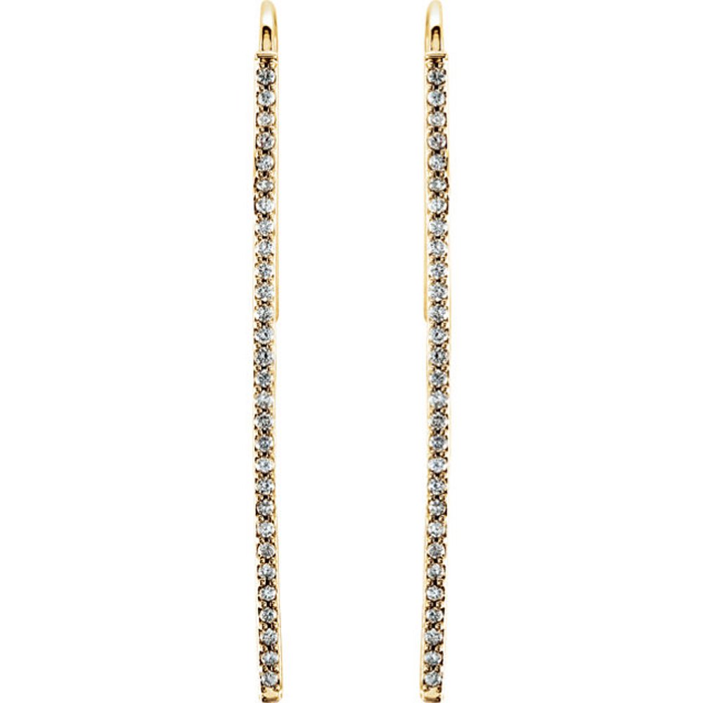 Diamond Vertical Bar Earrings, 14k Yellow Gold (1/4 Ctw, Color H+, Clarity I1)