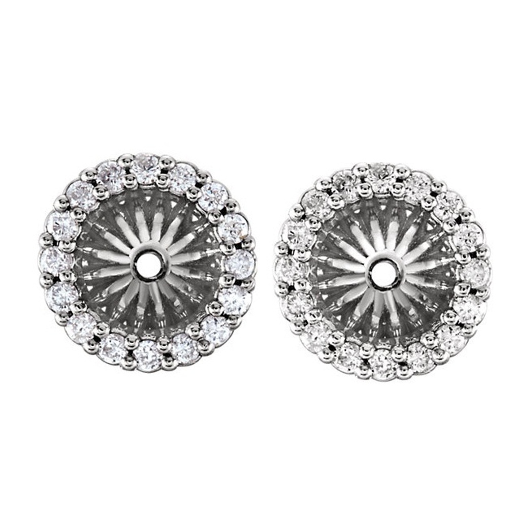 Platinum Diamond Cluster Earring Jackets 