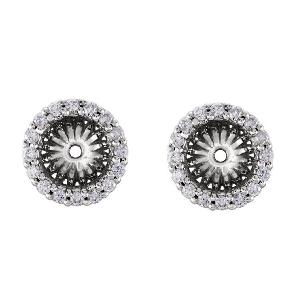 Platinum Diamond Cluster Earring Jackets 