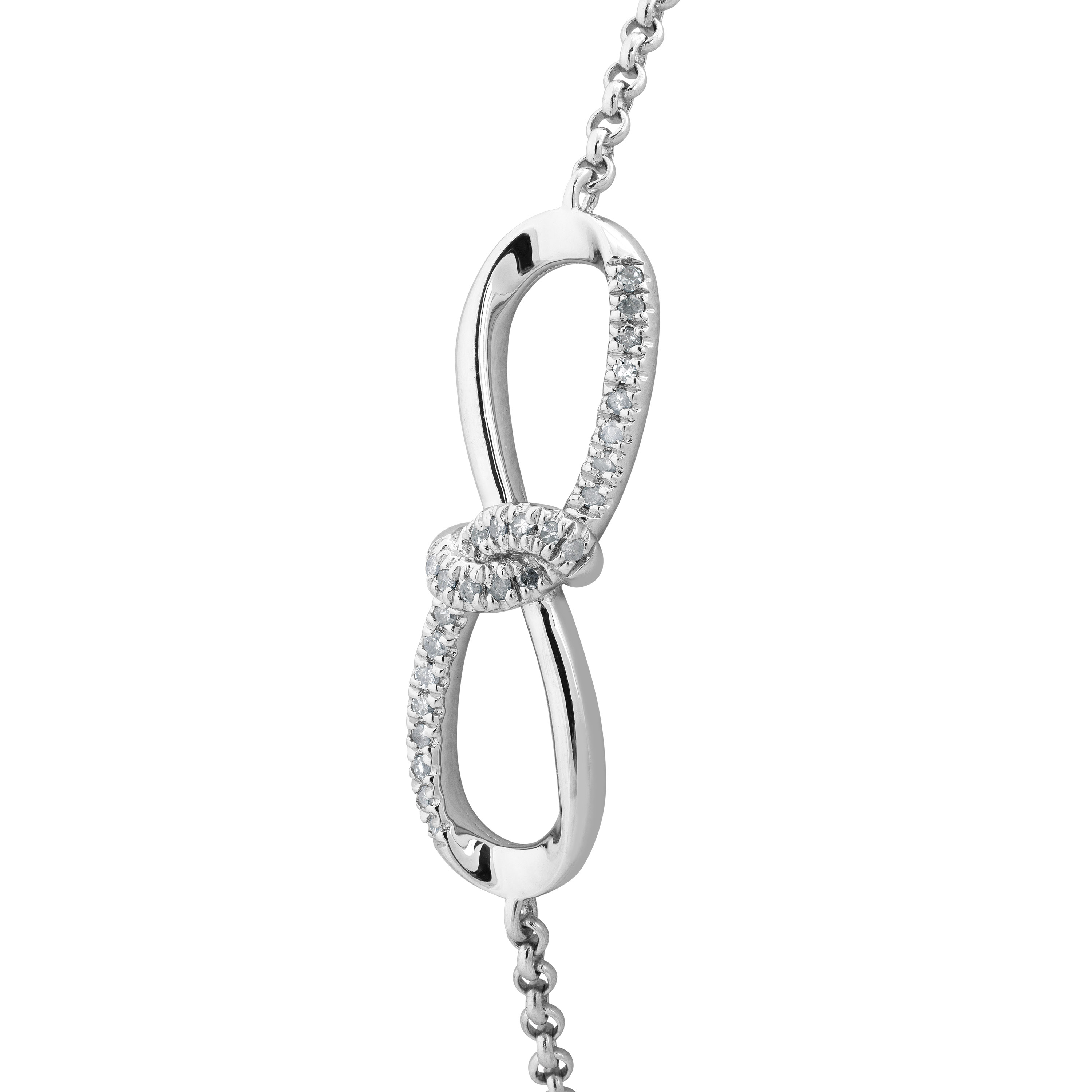 Diamond Infinity Bolo Bracelets, Rhodium Plated Sterling Silver