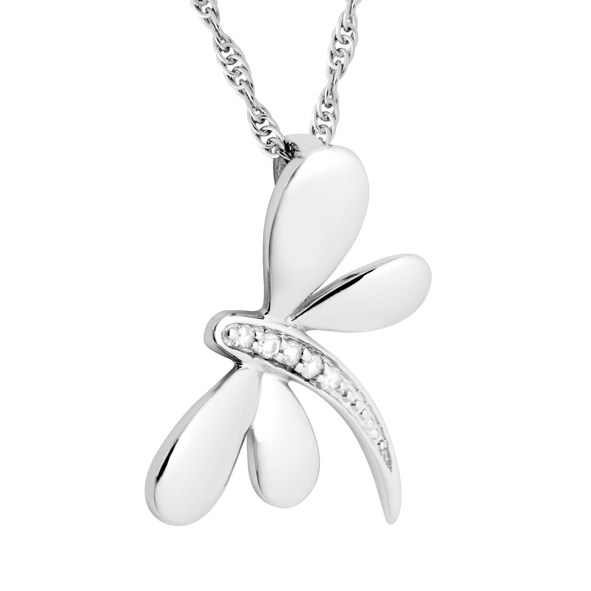 Sterling Silver Dragonfly Necklace in Black Hills Gold motif. 