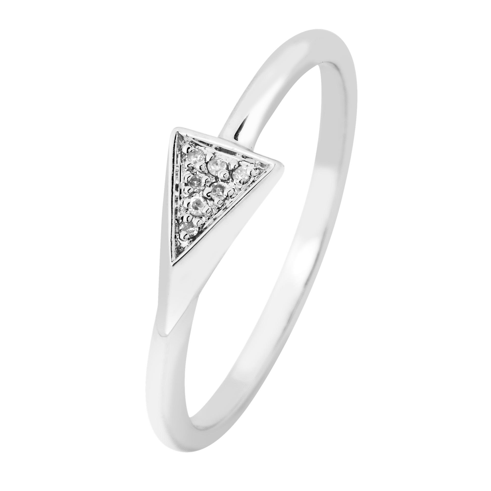 Slim Profile Triangle Ring, Sterling Silver