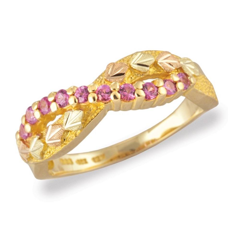 Created Pink Sapphires Infinity Ring