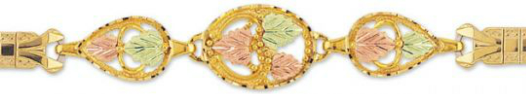 10k Gold Bracelet with Black Hills Gold motif. 