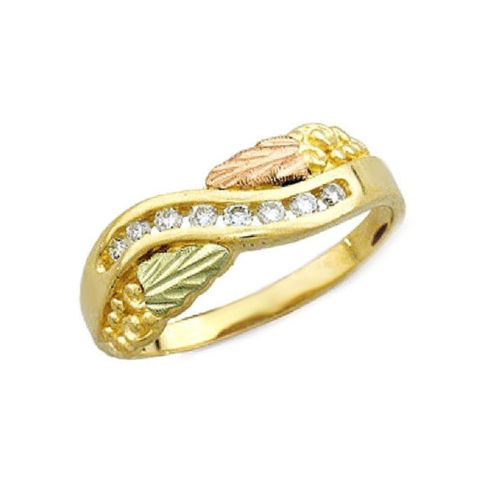 10k Yellow Gold Freeform Diamond Ring