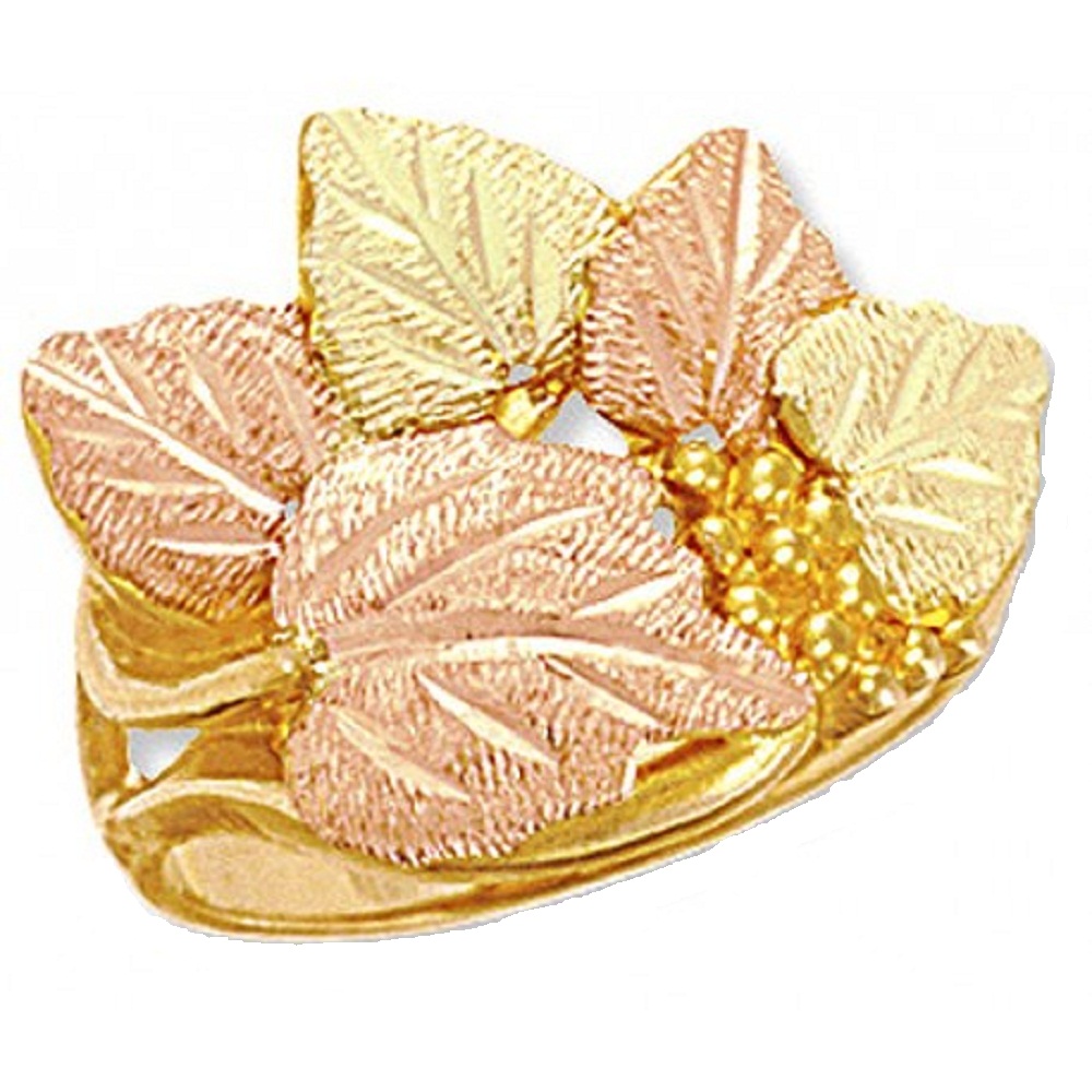 10k Yellow Gold Tri-color with Grape Leaves Ring