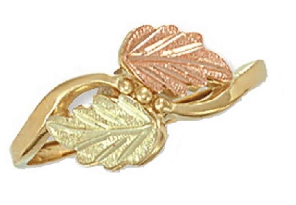 10k Yellow Gold Tri-color with Leaves Ring