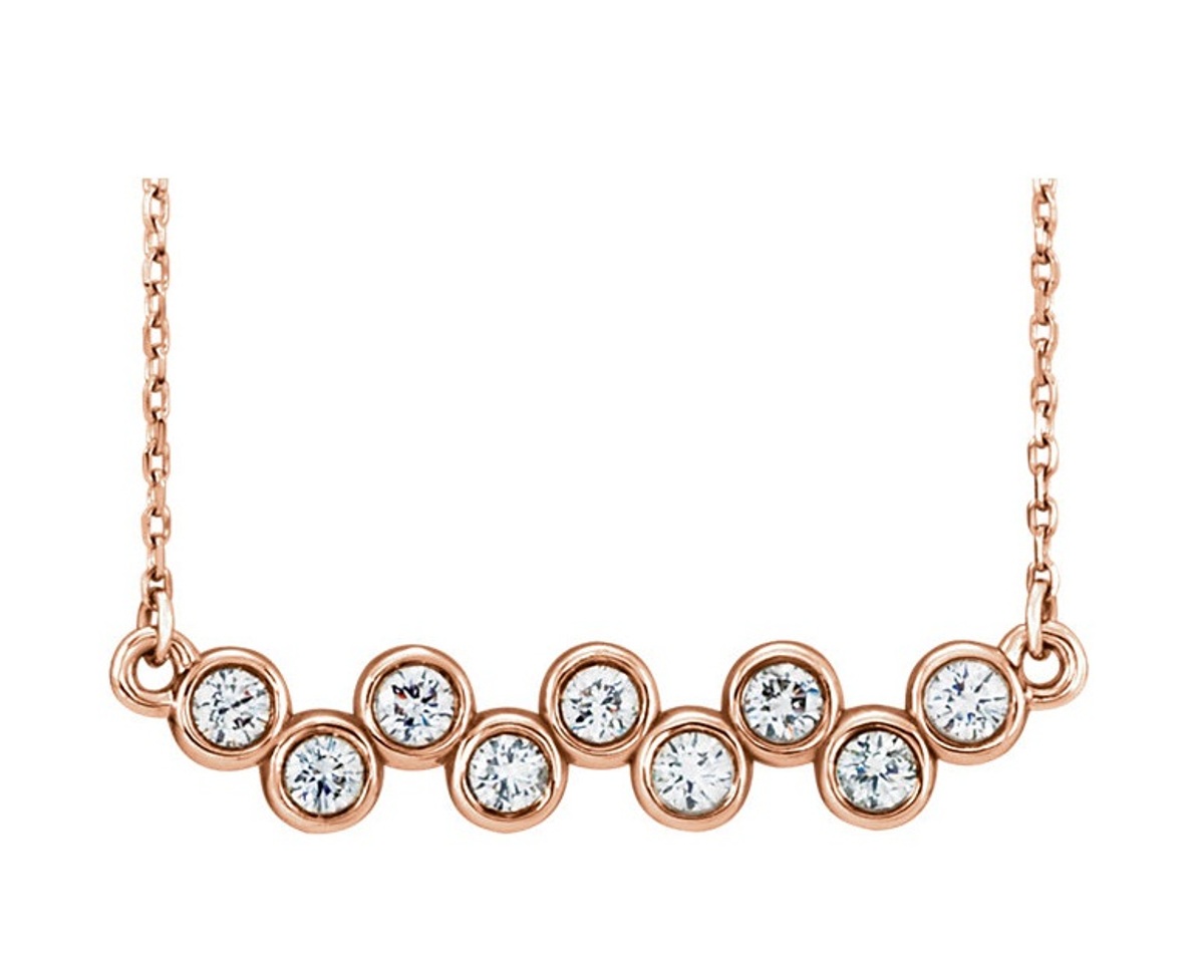 Bezel-Set Diamond Bar Necklace
