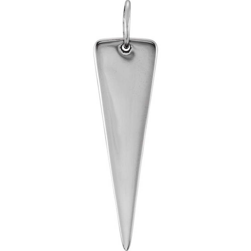 Triangle Rhodium-Plated 14k white Gold Pendant. 