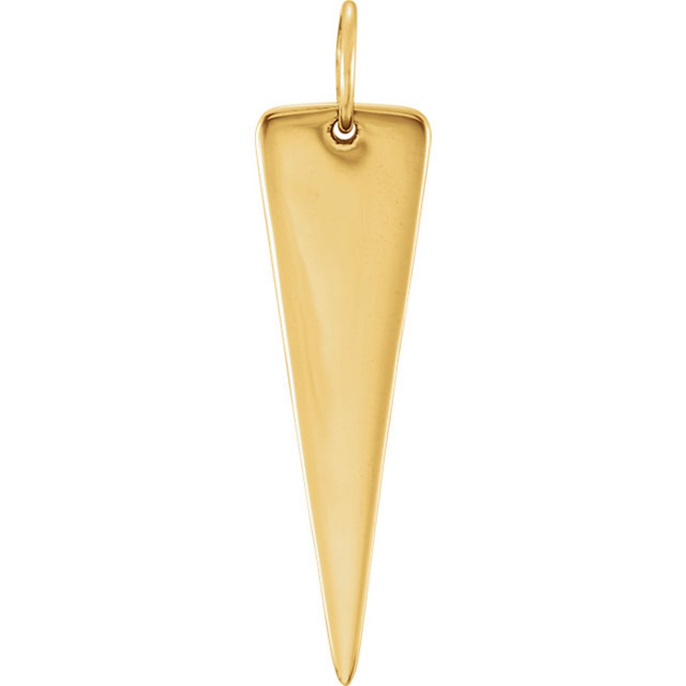 Triangle 14k Yellow Gold Pendant. 