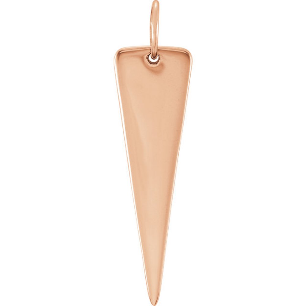 Triangle Rhodium-Plated 14k Rose Gold Pendant. 