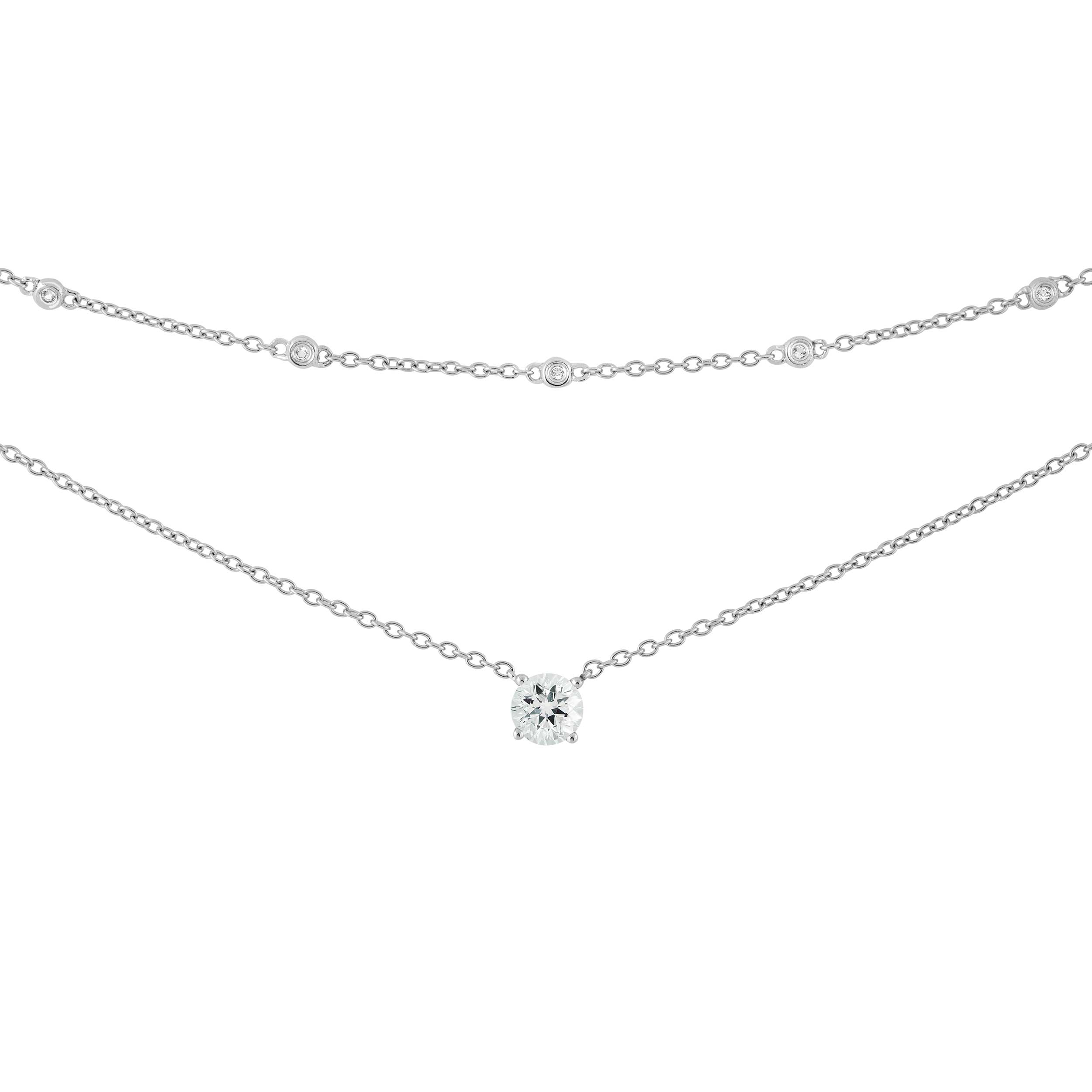 White Topaz Pendant Necklace, Rhodium Plated Sterling Silver