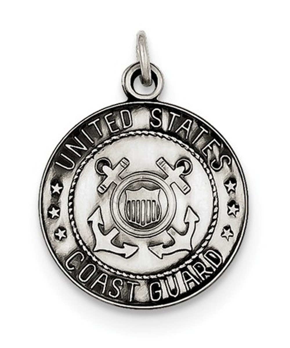 Sterling Silver US Coast Guard Medal (23X18MM) 
