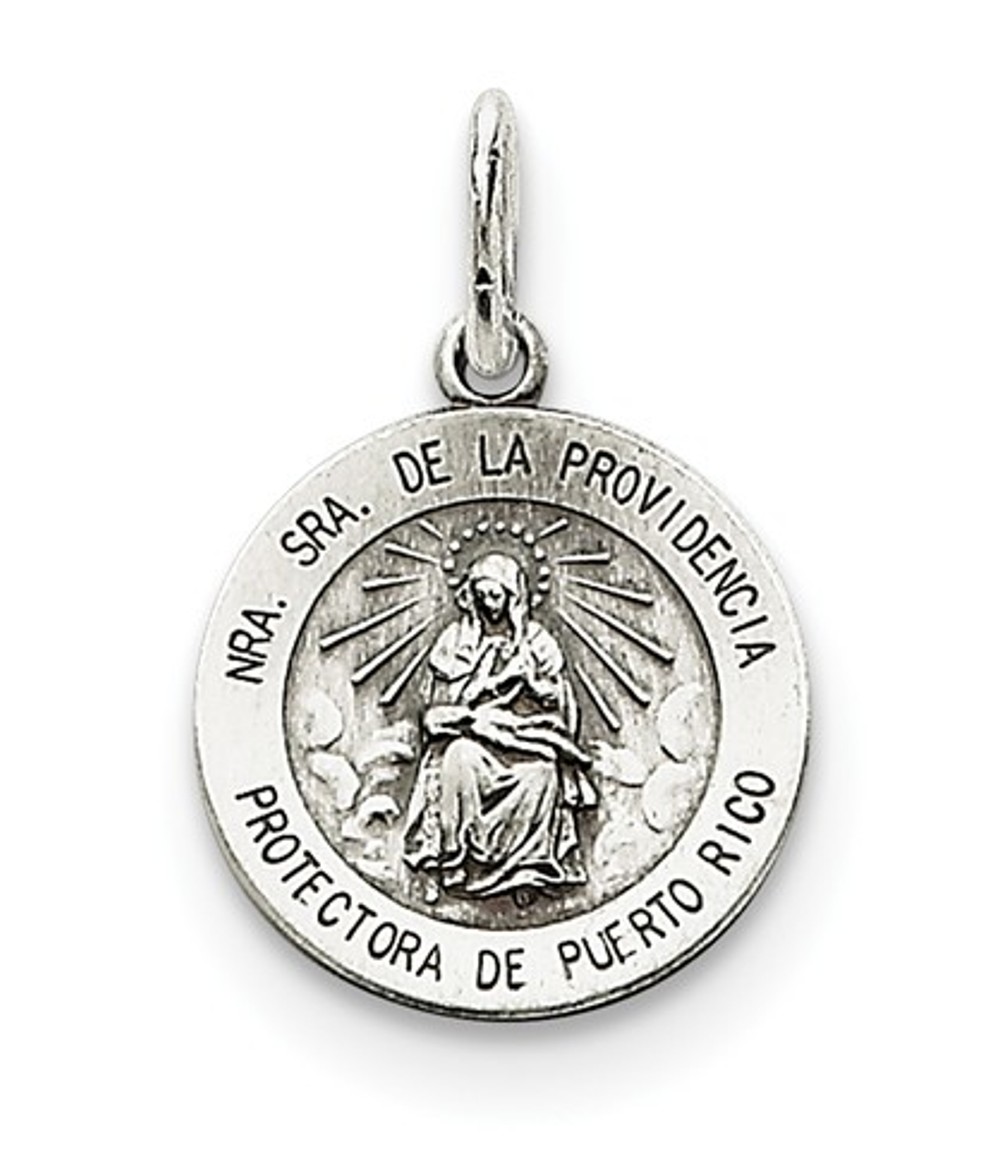 Sterling Silver Antiqued De La Providencia Medal