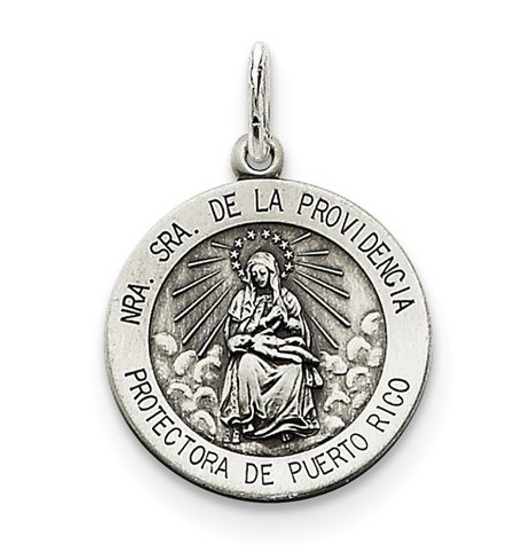 Sterling Silver Antiqued De La Providencia Medal