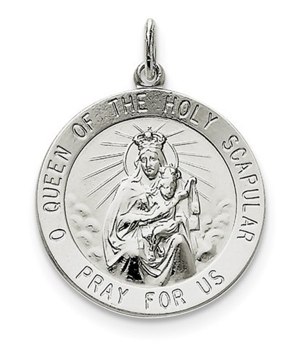 Sterling Silver Queen of the Holy Scapular Medal