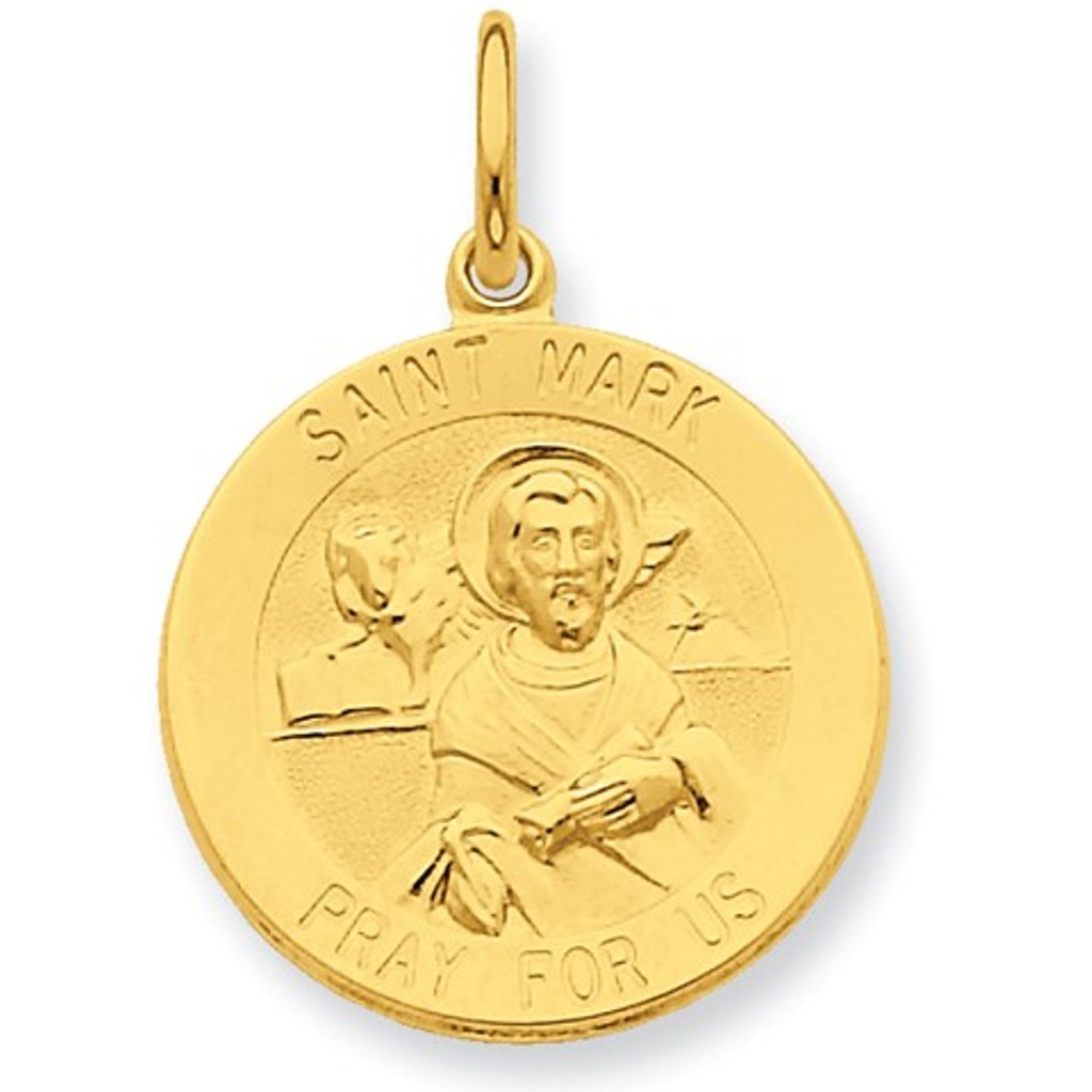 24k Gold-Plated Sterling Silver Saint Mark Medal