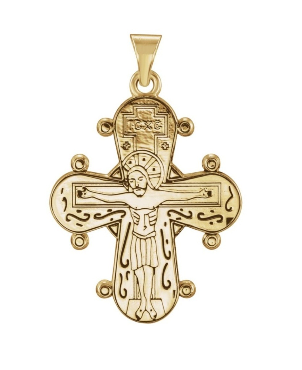 14k Yellow Gold Dagmar Cross Pendant (26x22 MM)