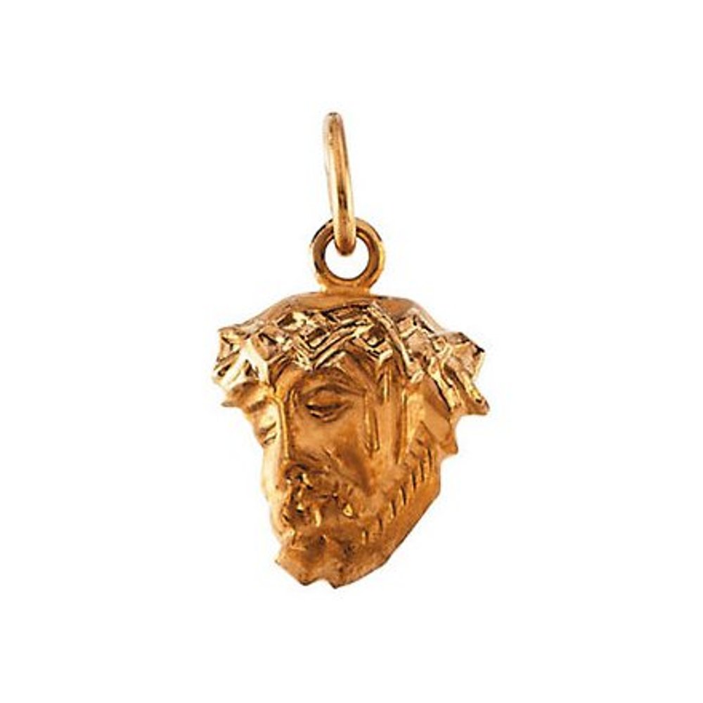14k Yellow Face of Jesus Pendant (13x10 MM)