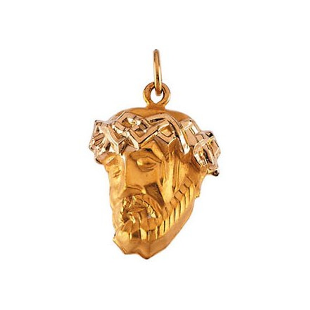 14K Yellow Face of Jesus Pendant (19x14.5 MM)