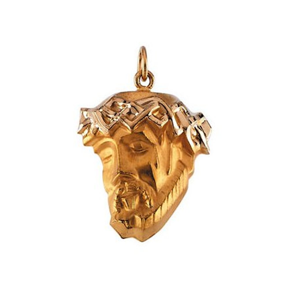 14k Yellow Face of Jesus Pendant (25x19.5 MM)