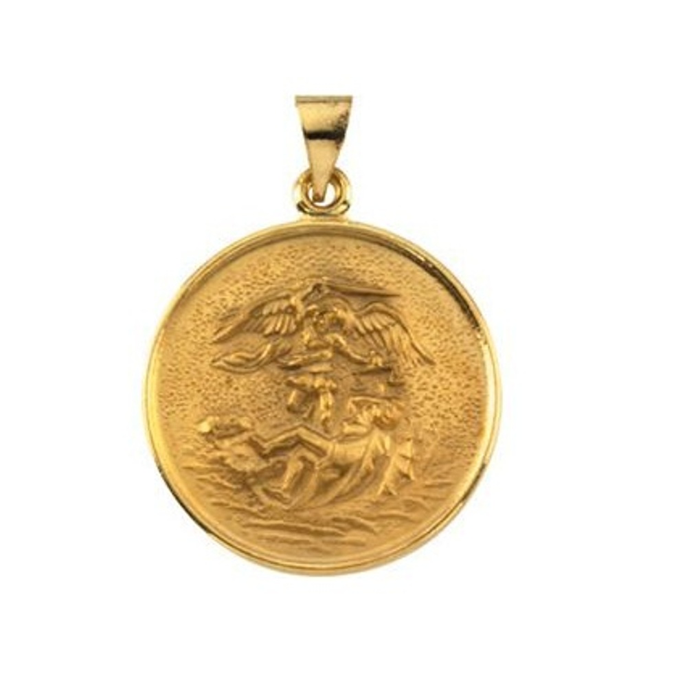 18k Yellow Gold St. Michael Pendant.