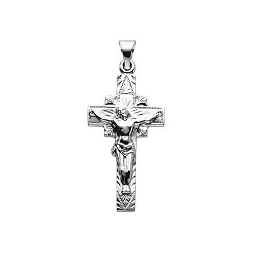 Crucifix 14k White Gold Pendant