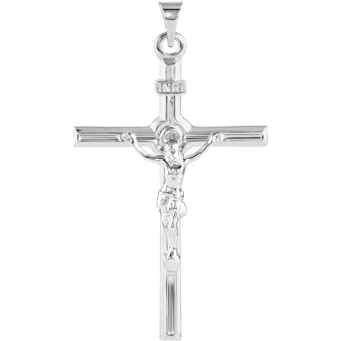 Crucifix 14k White Gold Pendant