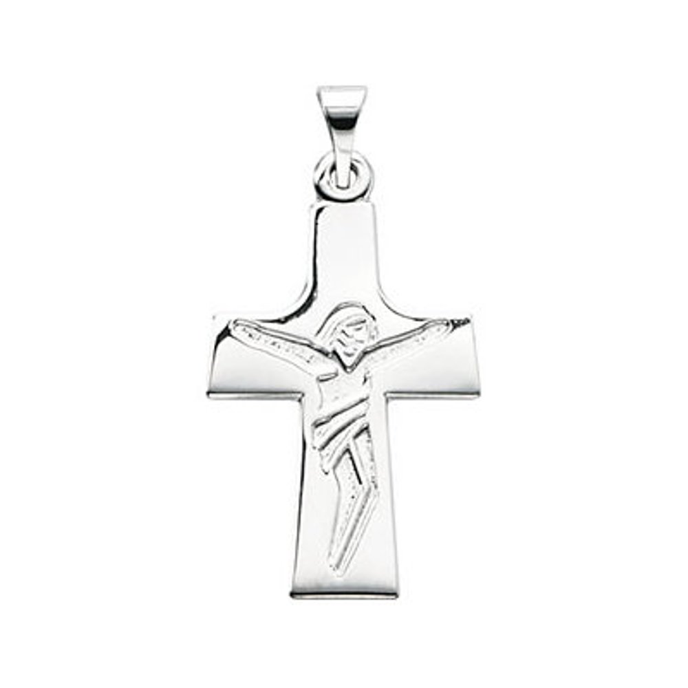 Crucifix 14k White Gold Pendant