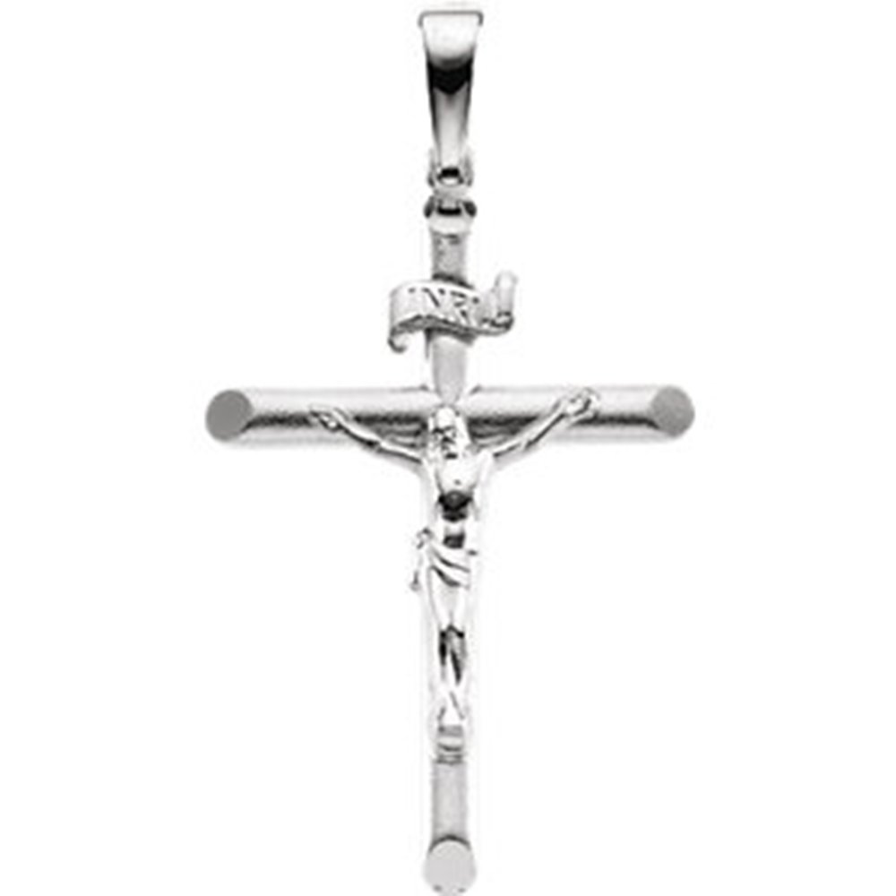 Crucifix 14k White Gold Pendant