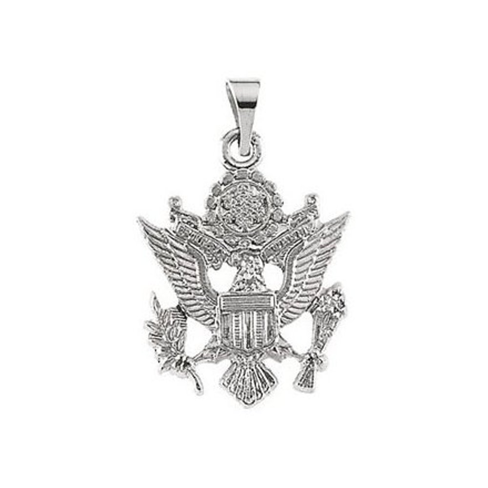 14k White Gold U.S. Army Pendant (19.5x15MM)