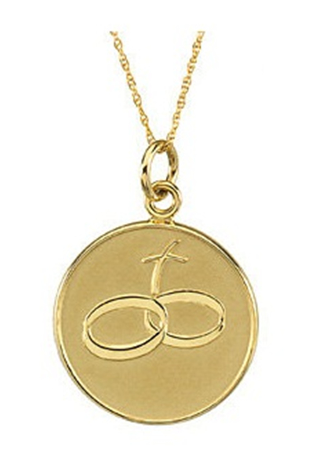 Loss of a Spouse Pendant Neclace, 14k Yellow Gold