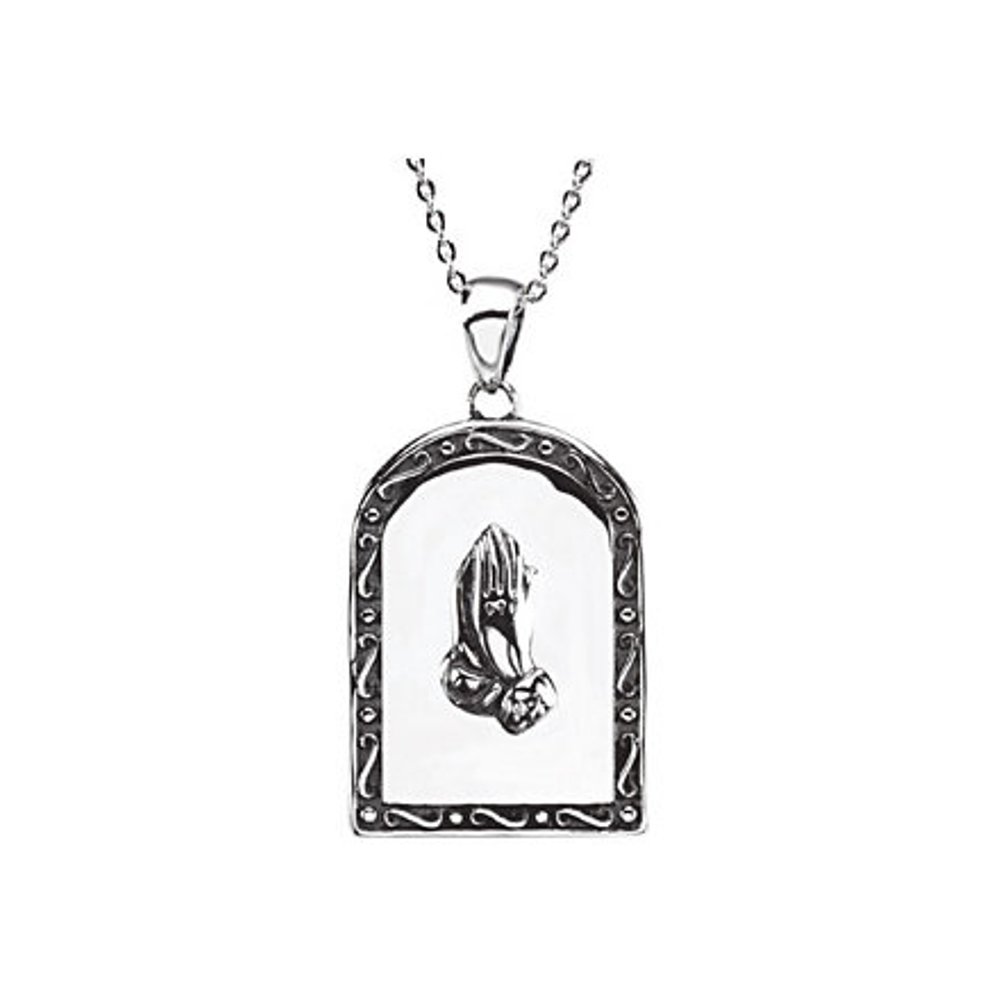 Pray Anyway Rhodium-Plated Sterling Silver Pendant Necklace