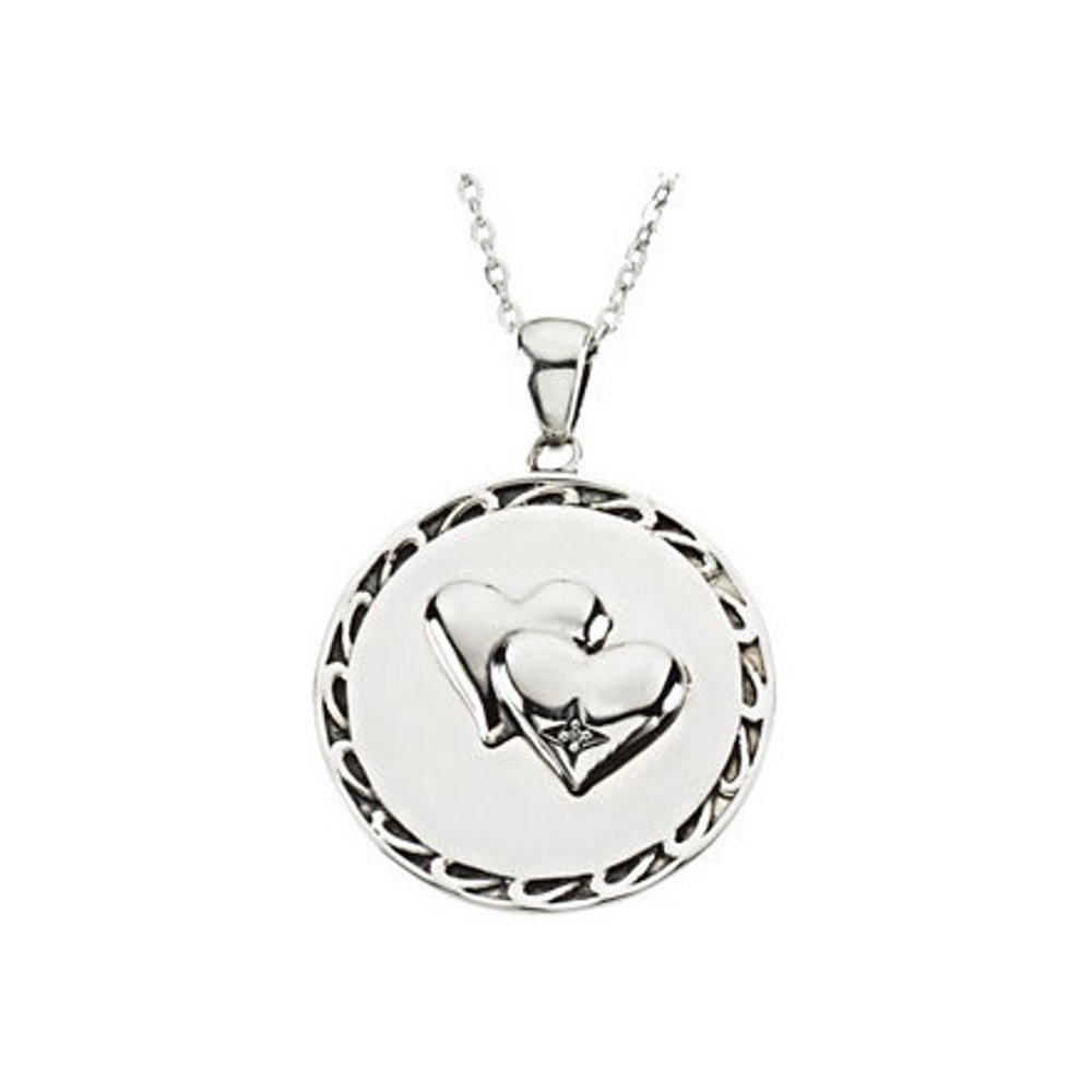 Diamond 'Too Blessed' Rhodium-Plated Sterling Silver Pendant Necklace 