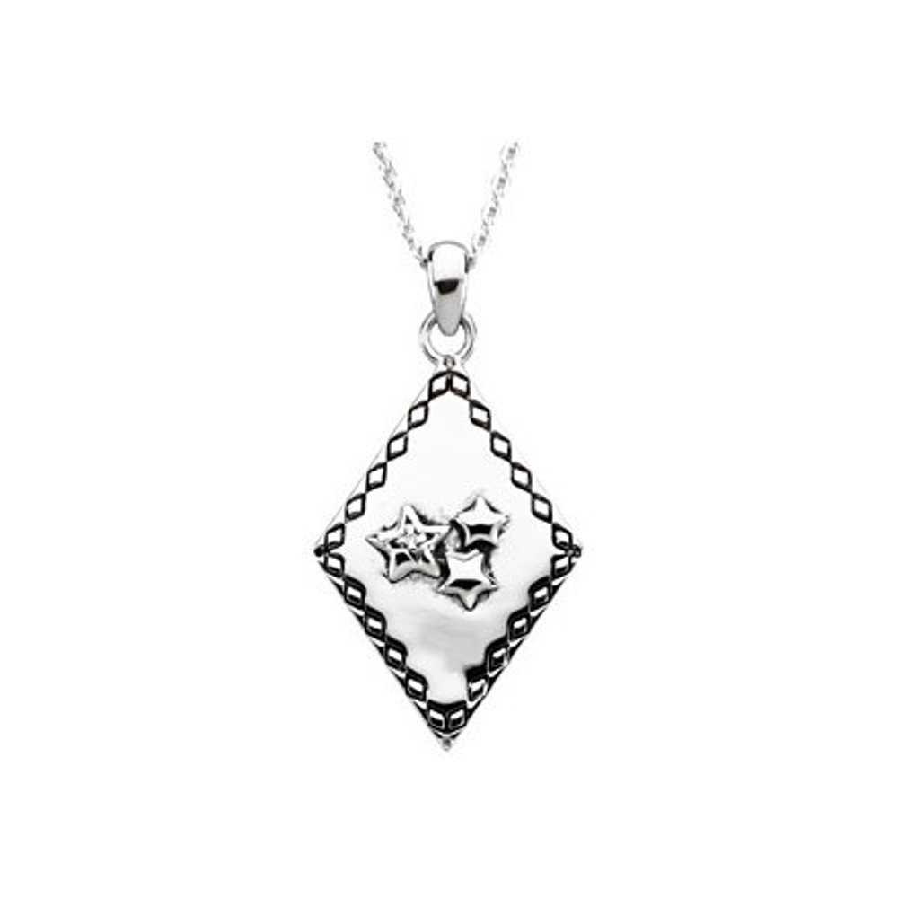 'Believe to Receive' Rhodium-Plated Sterling Silver Pendant 