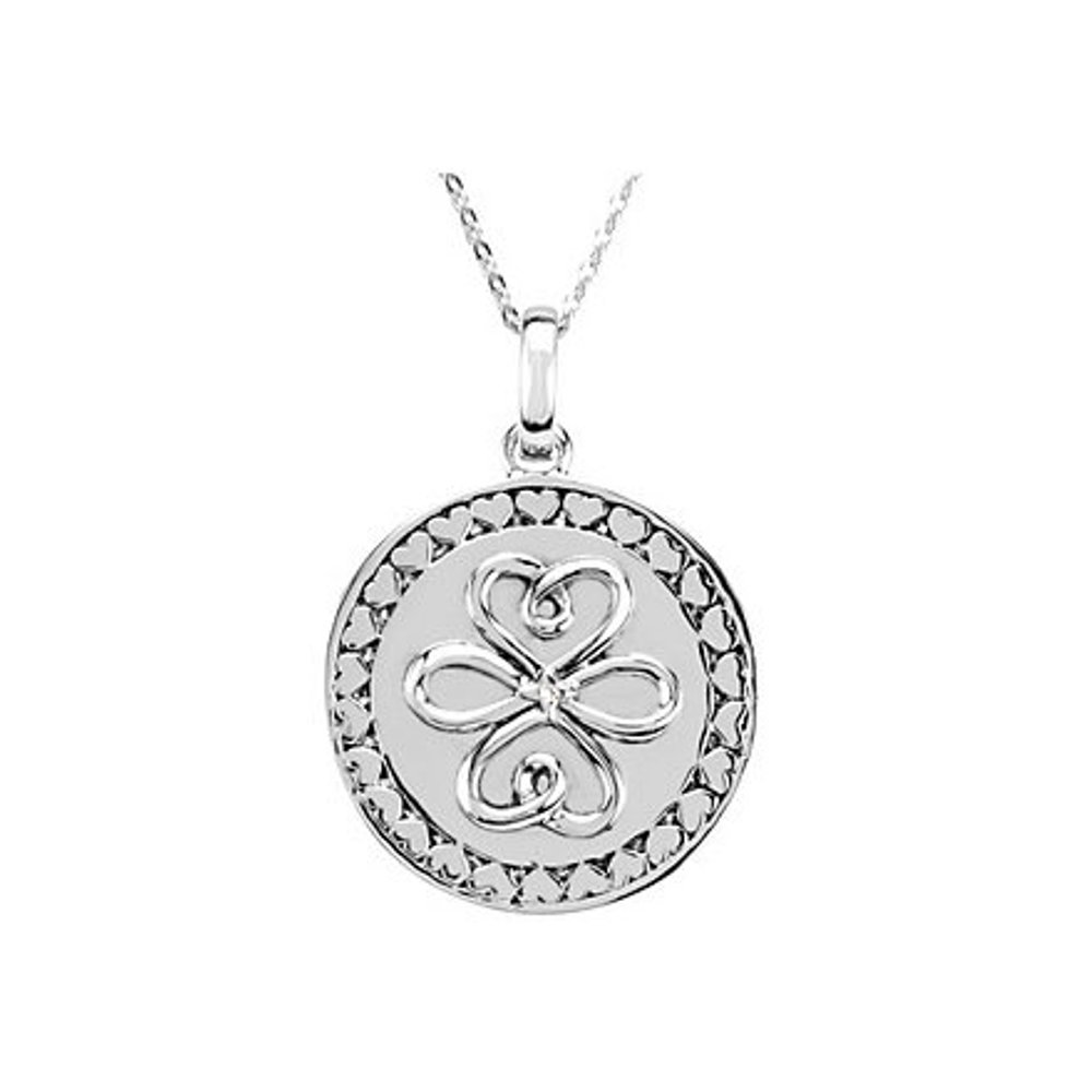 ''Sisters Best Friends' Rhodium-Plated Sterling Silver Pendant 