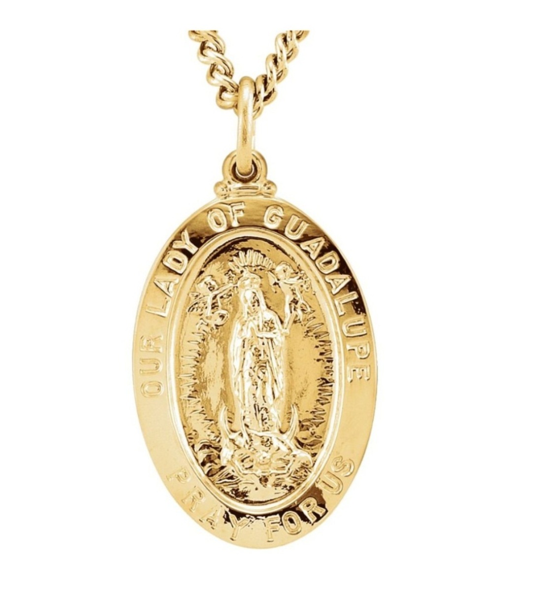 24K Gold Plated 26x16mm Our Lady of Guadalupe 24