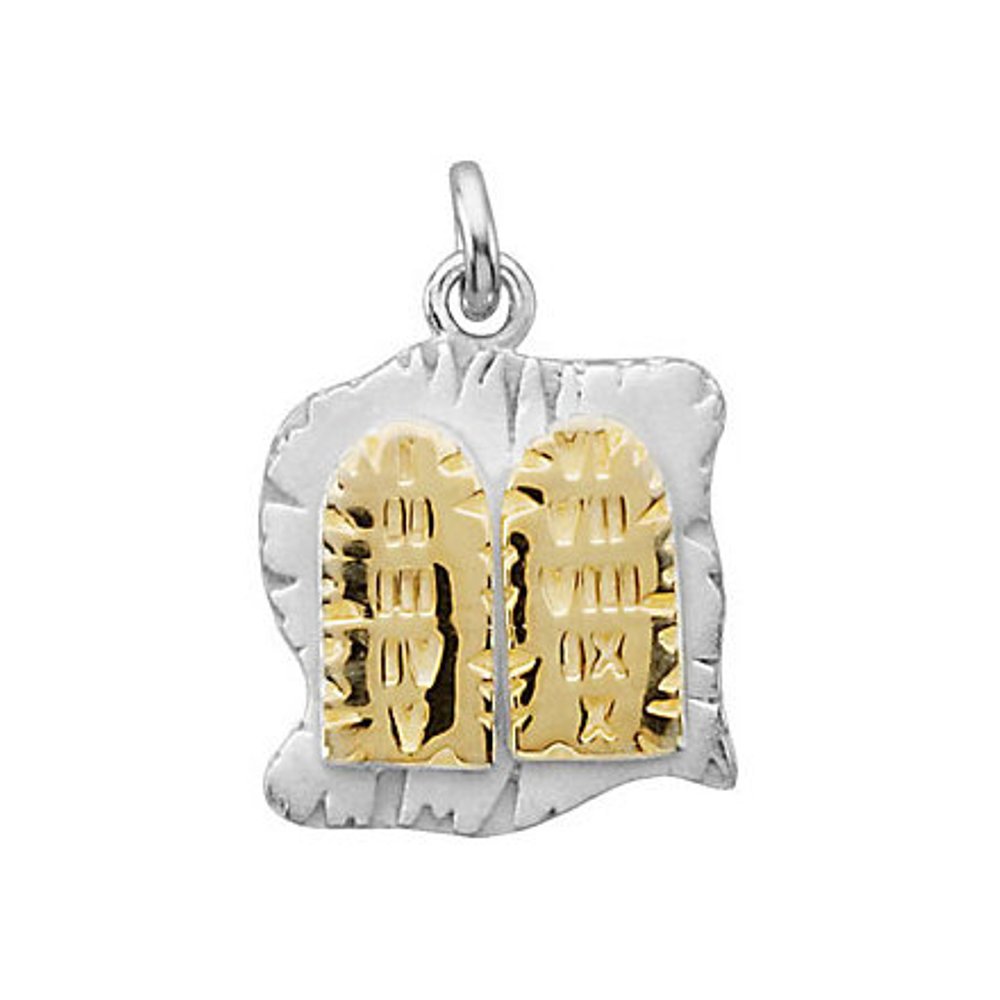 Two-Tone 10 Commandments Rhodium-Plated, 24k Gold-Plated