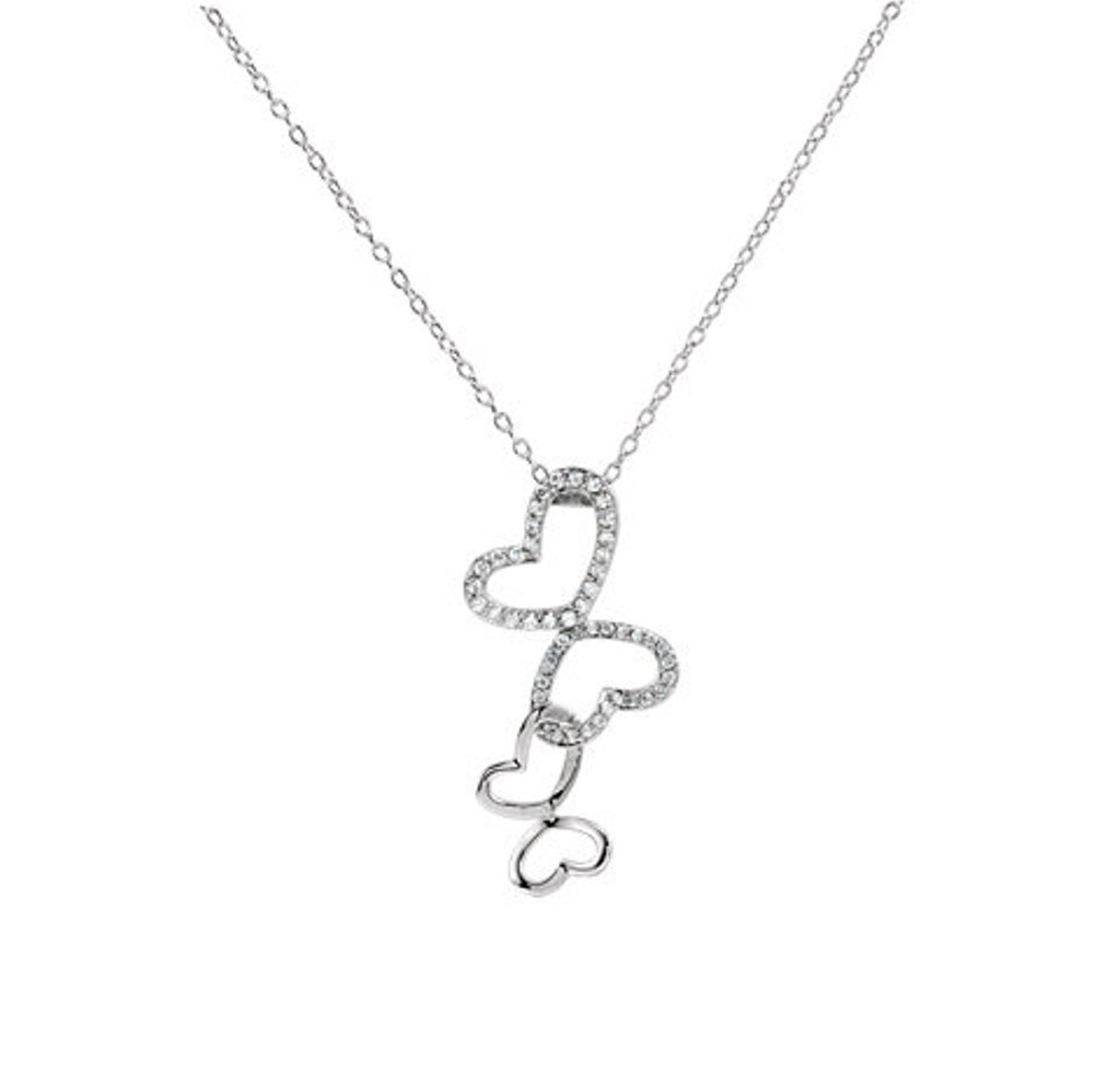 'Heart 'Fellowship'Sterling Silver Necklace,18