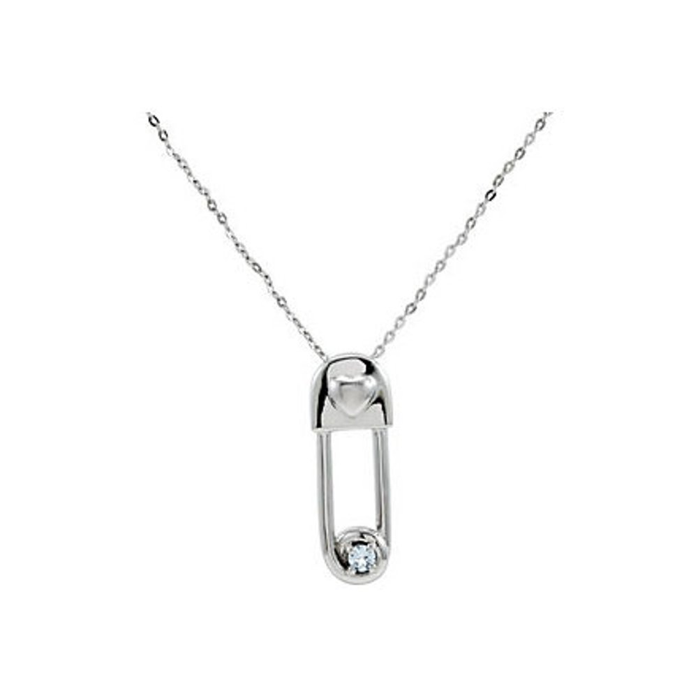 Synthetic Aquamarine 'Safe in My Love' March Birthstone Pendant