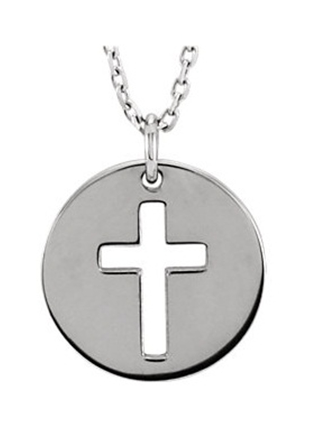  
Pierced Cross Pendant, 14k White Gold