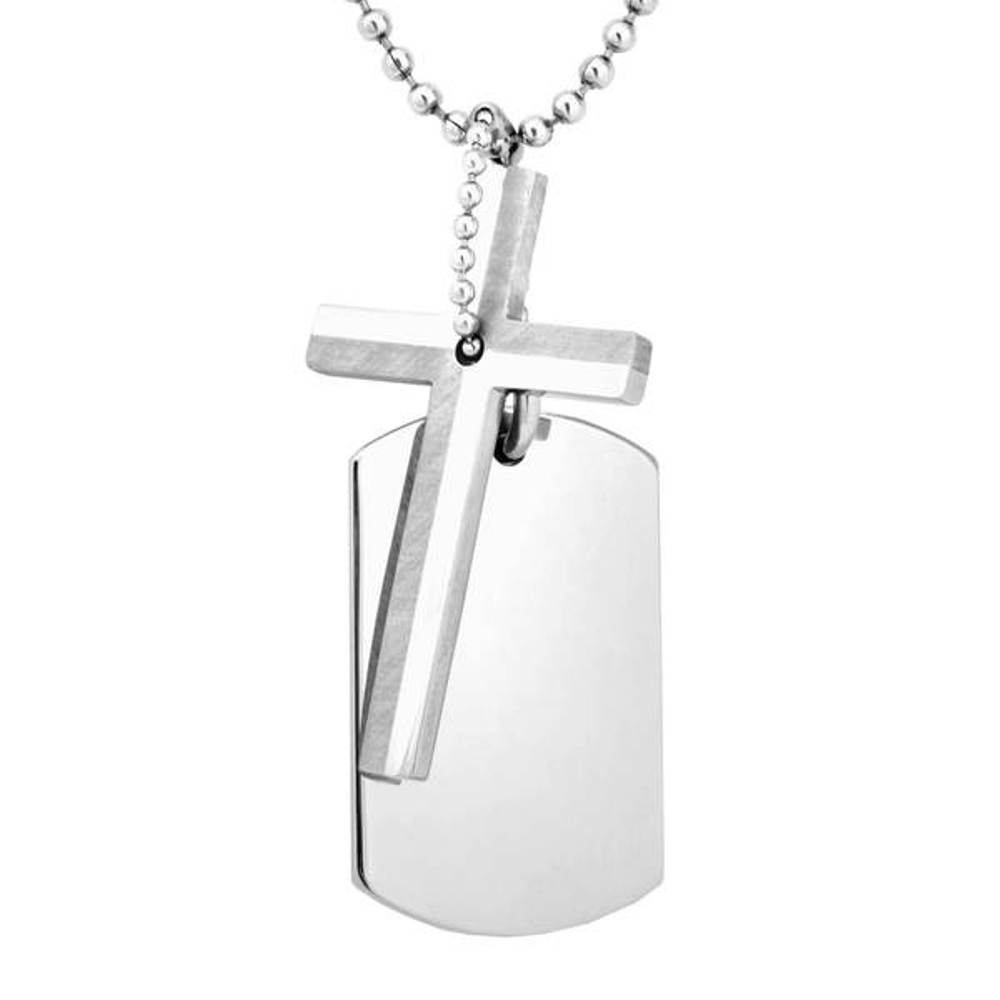  Men's Dog Tag Pendant Necklace, Stainless Steel