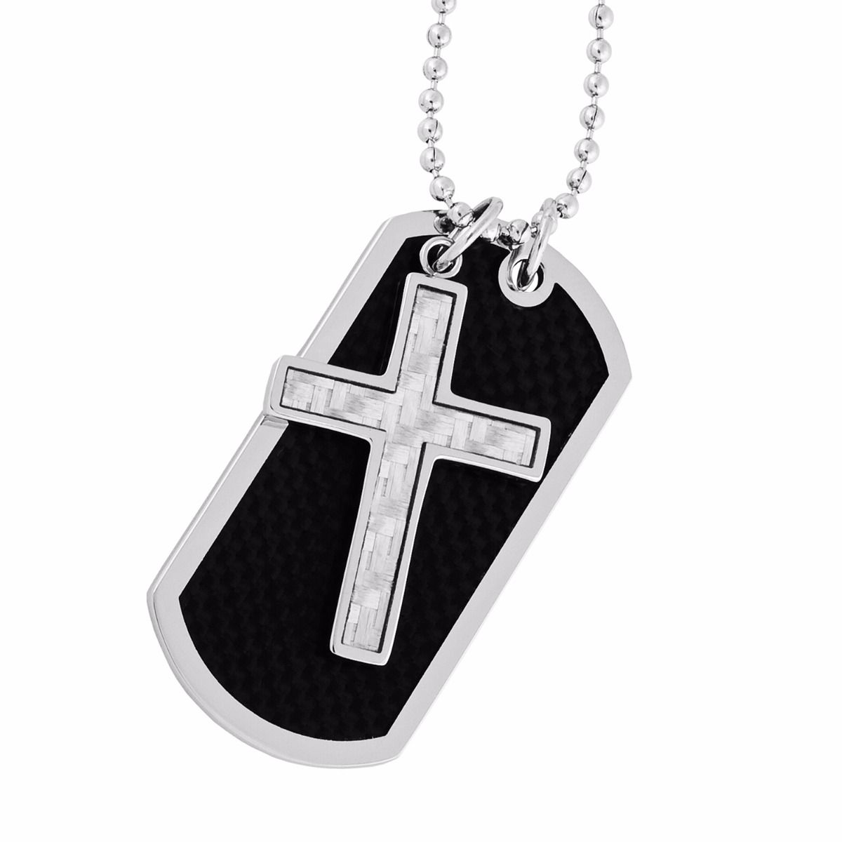  Men's Dog Tag Pendant Necklace, Stainless Steel